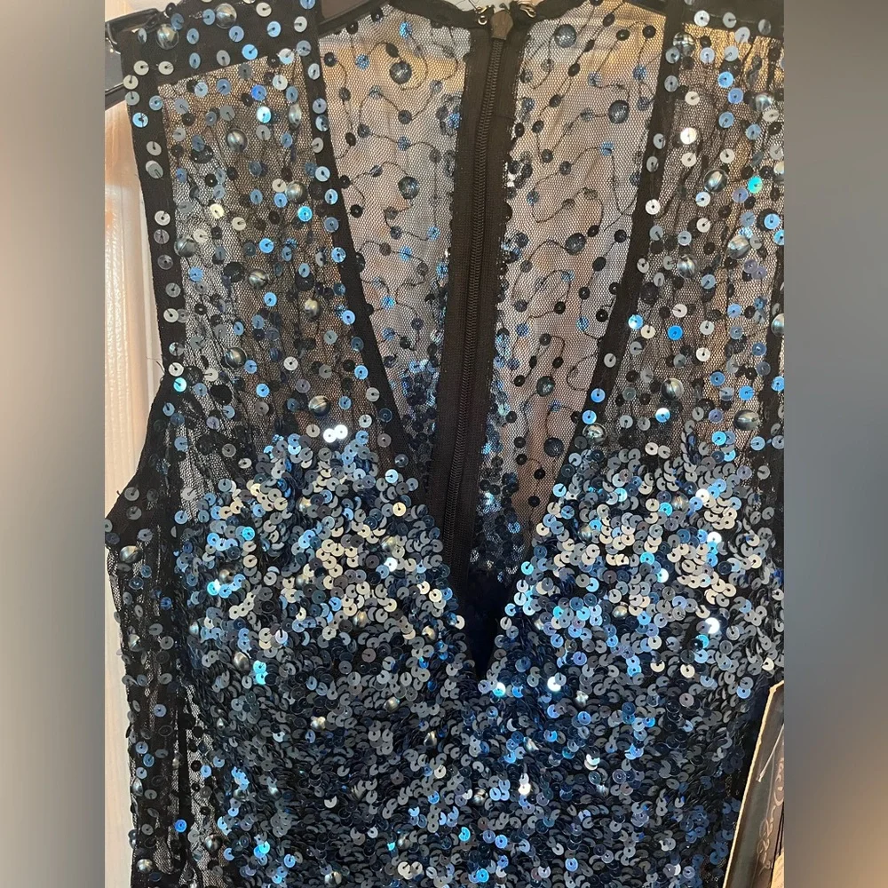Blue Sequin Dress Size 4 - Picture 2 of 7